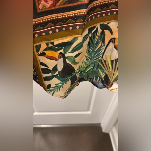 FARM RIO Tropical Mixed Scarves Button Up Shirt XS - Picture 7 of 10